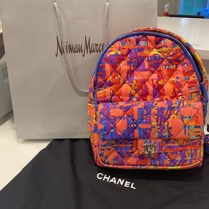 Chanel Foulard Pink Printed Backpack